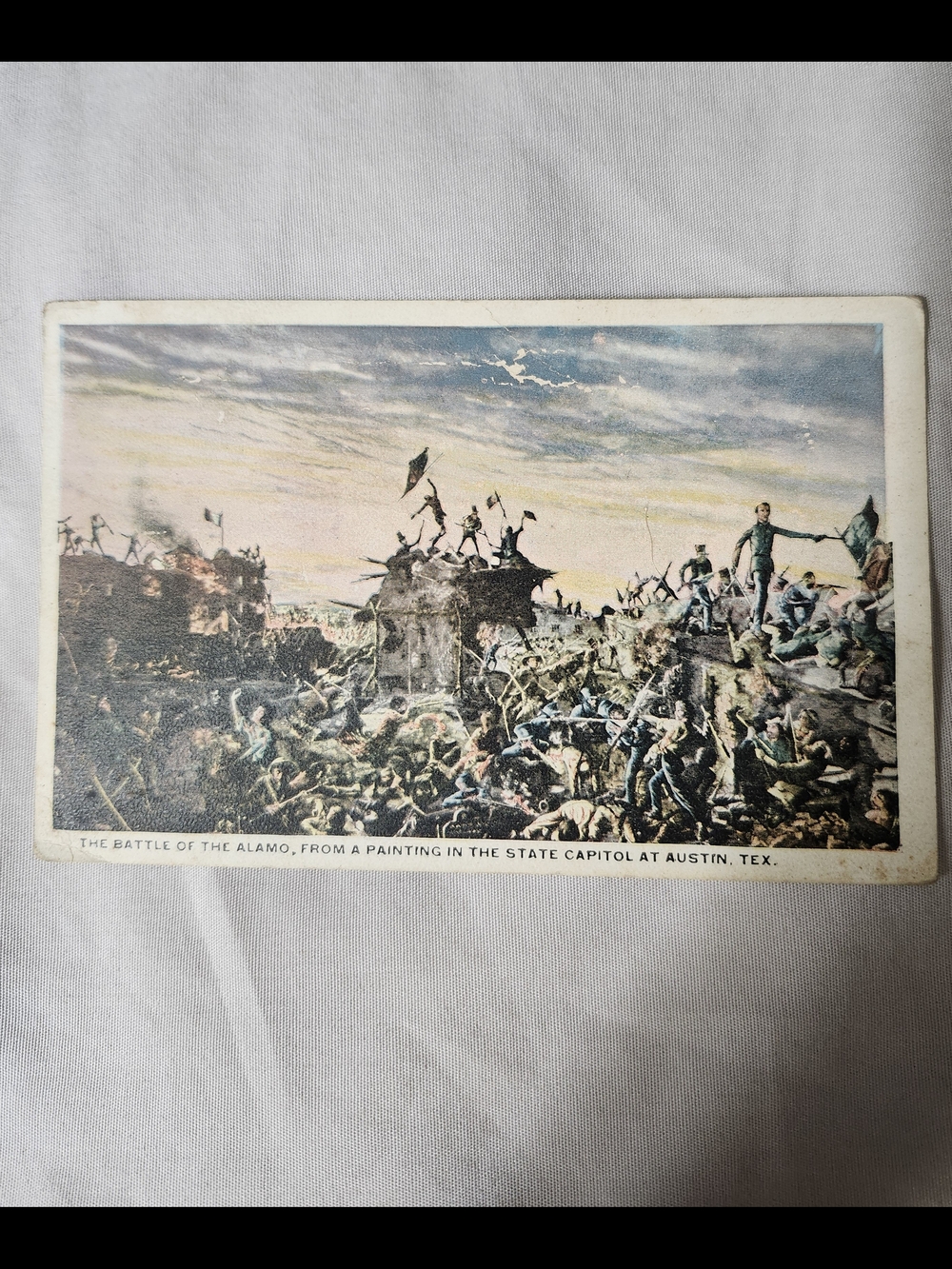 Vintage Postcard of the painting "Dawn at the Alamo" by Henry Arthur McArdle